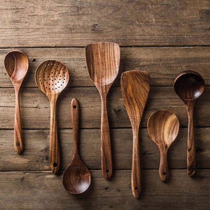Wooden Cookware Set: Handcrafted Teak Utensils