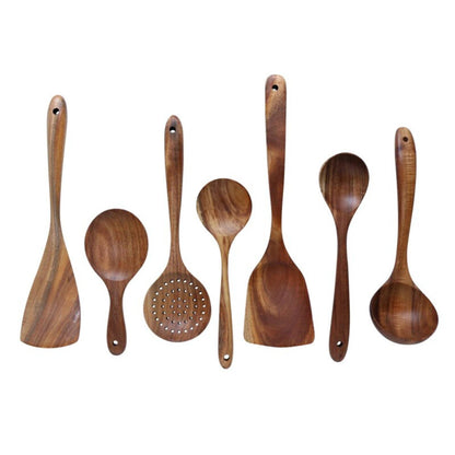 Wooden Cookware Set: Handcrafted Teak Utensils