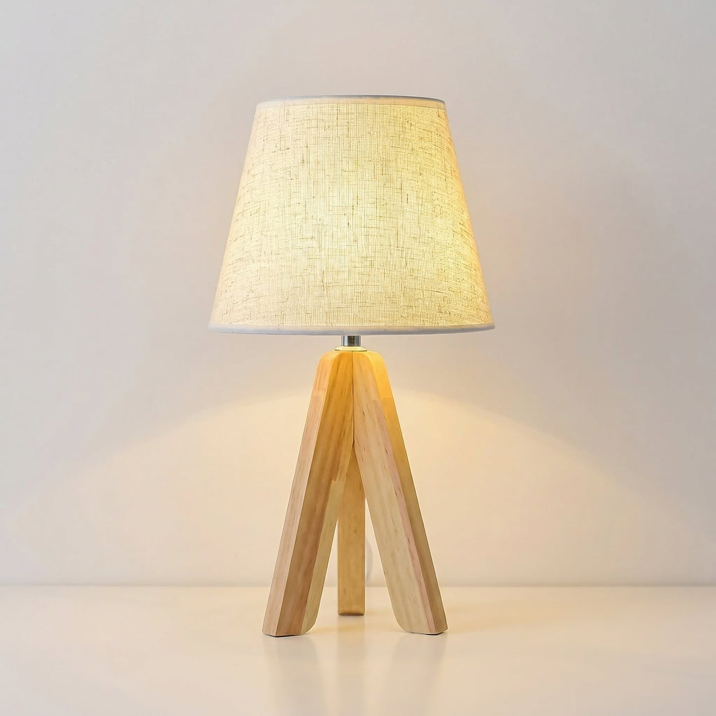 Scandinavian Wooden Tripod Table Lamp
