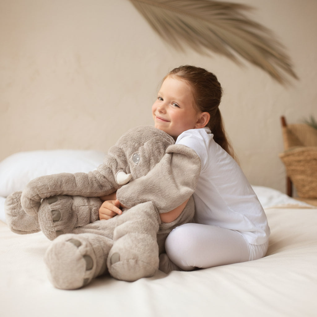 Stuffed Elephant Plush Pillow Soft Cuddly Kids Toy
