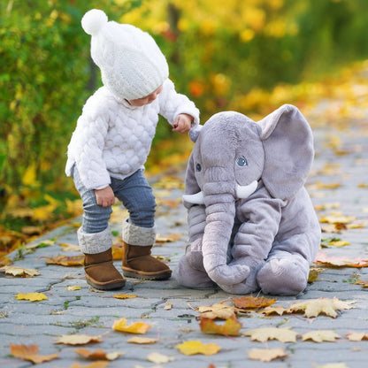 Stuffed Elephant Plush Pillow Soft Cuddly Kids Toy