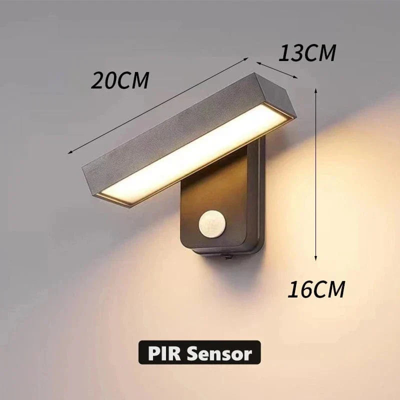 Outdoor PIR Motion Sensor Wall Light - Waterproof & Adjustable