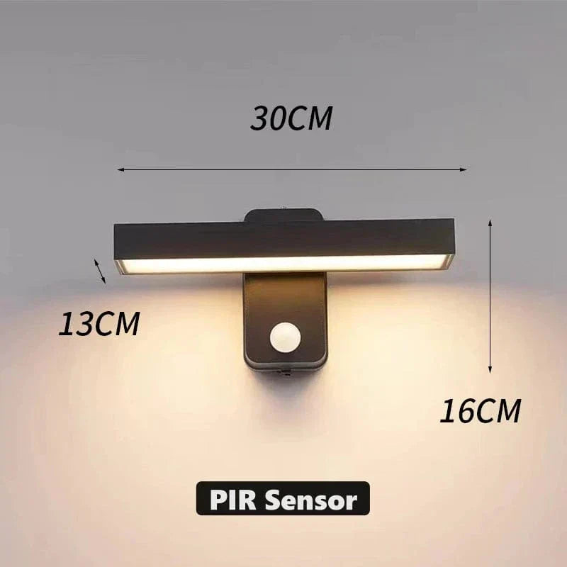Outdoor PIR Motion Sensor Wall Light - Waterproof & Adjustable