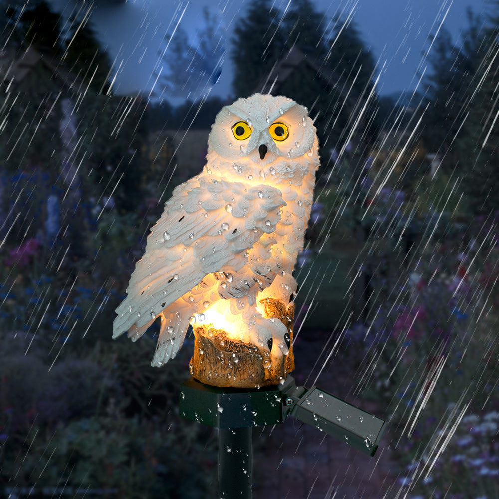 Outdoor Solar Owl Lamp Set with LED Lighting