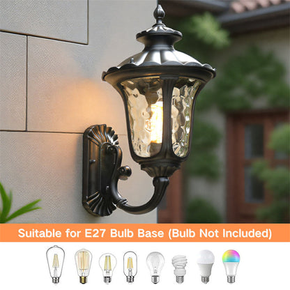 Outdoor Waterproof Bronze Wall Light with Glass Shade