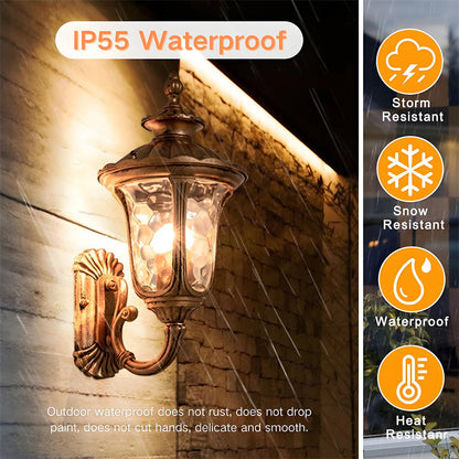 Outdoor Waterproof Bronze Wall Light with Glass Shade