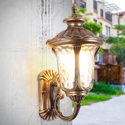 Outdoor Waterproof Bronze Wall Light with Glass Shade