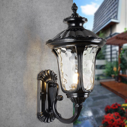 Outdoor Waterproof Bronze Wall Light with Glass Shade