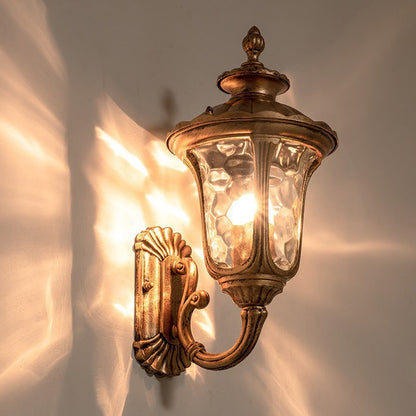 Outdoor Waterproof Bronze Wall Light with Glass Shade