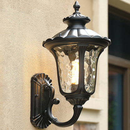 Outdoor Waterproof Bronze Wall Light with Glass Shade