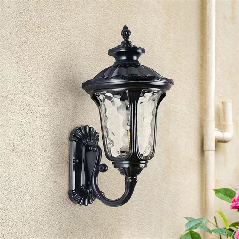 Outdoor Waterproof Bronze Wall Light with Glass Shade