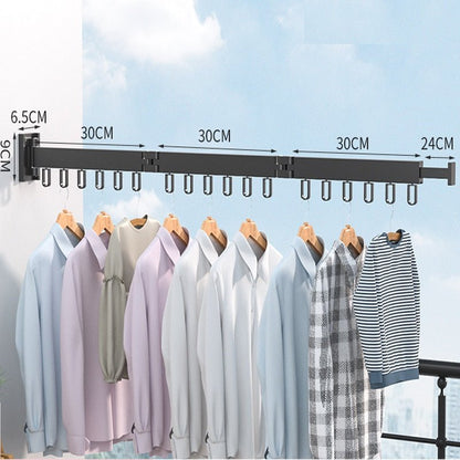 Drying Rack Wall Mounted Retractable Folding Clothes Space Saver