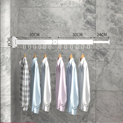 Drying Rack Wall Mounted Retractable Folding Clothes Space Saver