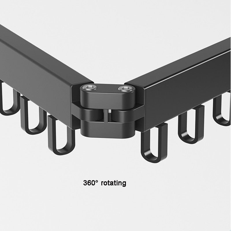 Drying Rack Wall Mounted Retractable Folding Clothes Space Saver