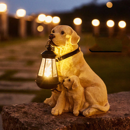 Solar-Powered LED Garden Dog Sculpture - Outdoor Decor