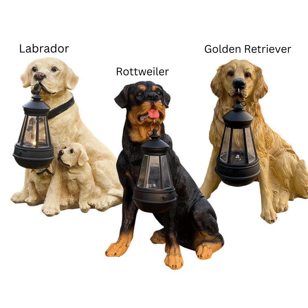 Solar-Powered LED Garden Dog Sculpture - Outdoor Decor