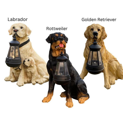 Solar-Powered LED Garden Dog Sculpture - Outdoor Decor