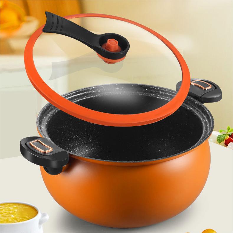 Micro Pressure Cooker 8L Nonstick Stone Cooking Pot with Lock Lid
