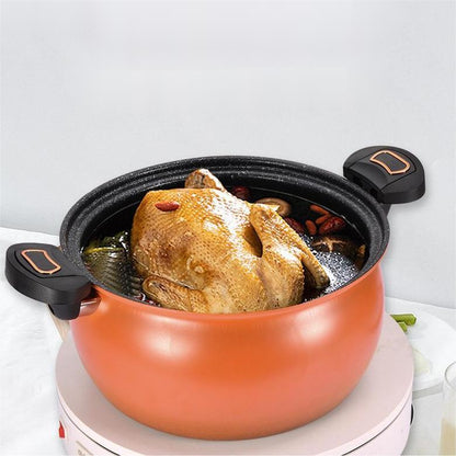 Micro Pressure Cooker 8L Nonstick Stone Cooking Pot with Lock Lid