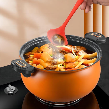 Micro Pressure Cooker 8L Nonstick Stone Cooking Pot with Lock Lid