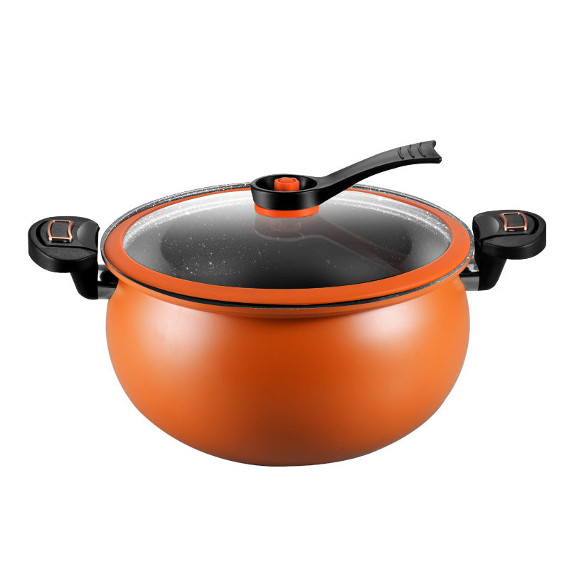 Micro Pressure Cooker 8L Nonstick Stone Cooking Pot with Lock Lid