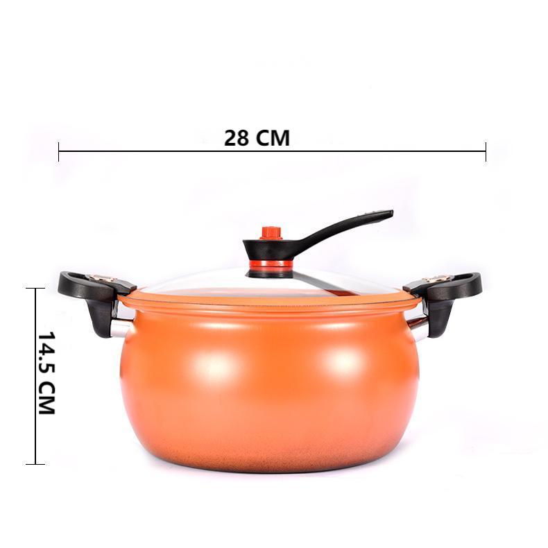 Micro Pressure Cooker 8L Nonstick Stone Cooking Pot with Lock Lid