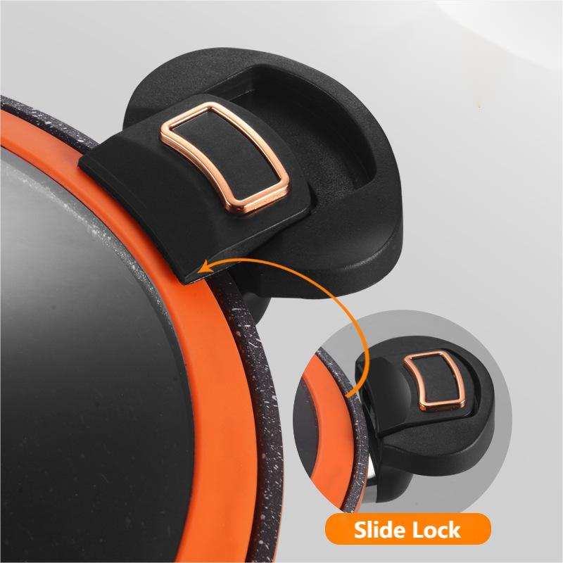 Micro Pressure Cooker 8L Nonstick Stone Cooking Pot with Lock Lid