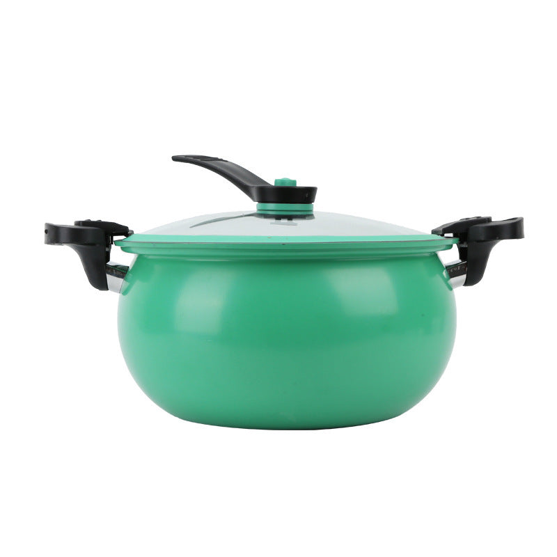 Micro Pressure Cooker 8L Nonstick Stone Cooking Pot with Lock Lid