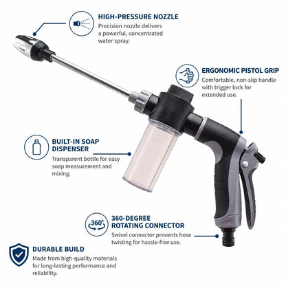 Garden Hose Nozzle High Pressure Sprayer for Car Wash and Patio