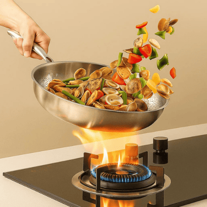 Frying Pan Stainless Steel Skillet Uncoated Induction Cookware