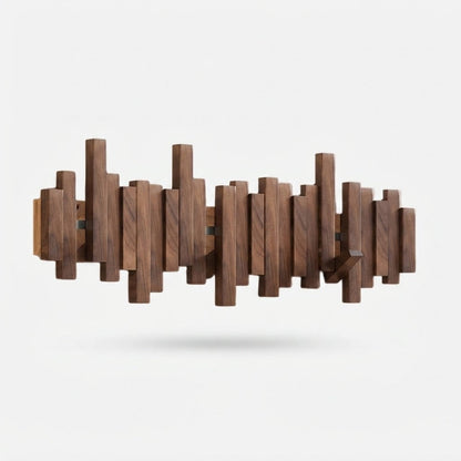 Coat Rack Wall Mount Wooden Entryway Hook Rack with Flip Down Hooks